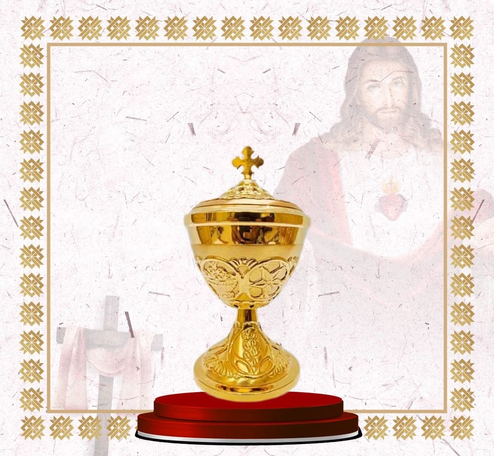 Ornate Gold Ciborium with Embossed Foot