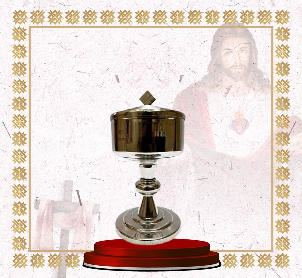 Polished Nickel Ciborium with Dark Finial
