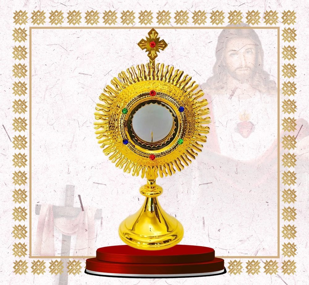 Large Gold Flame Ray Monstrance