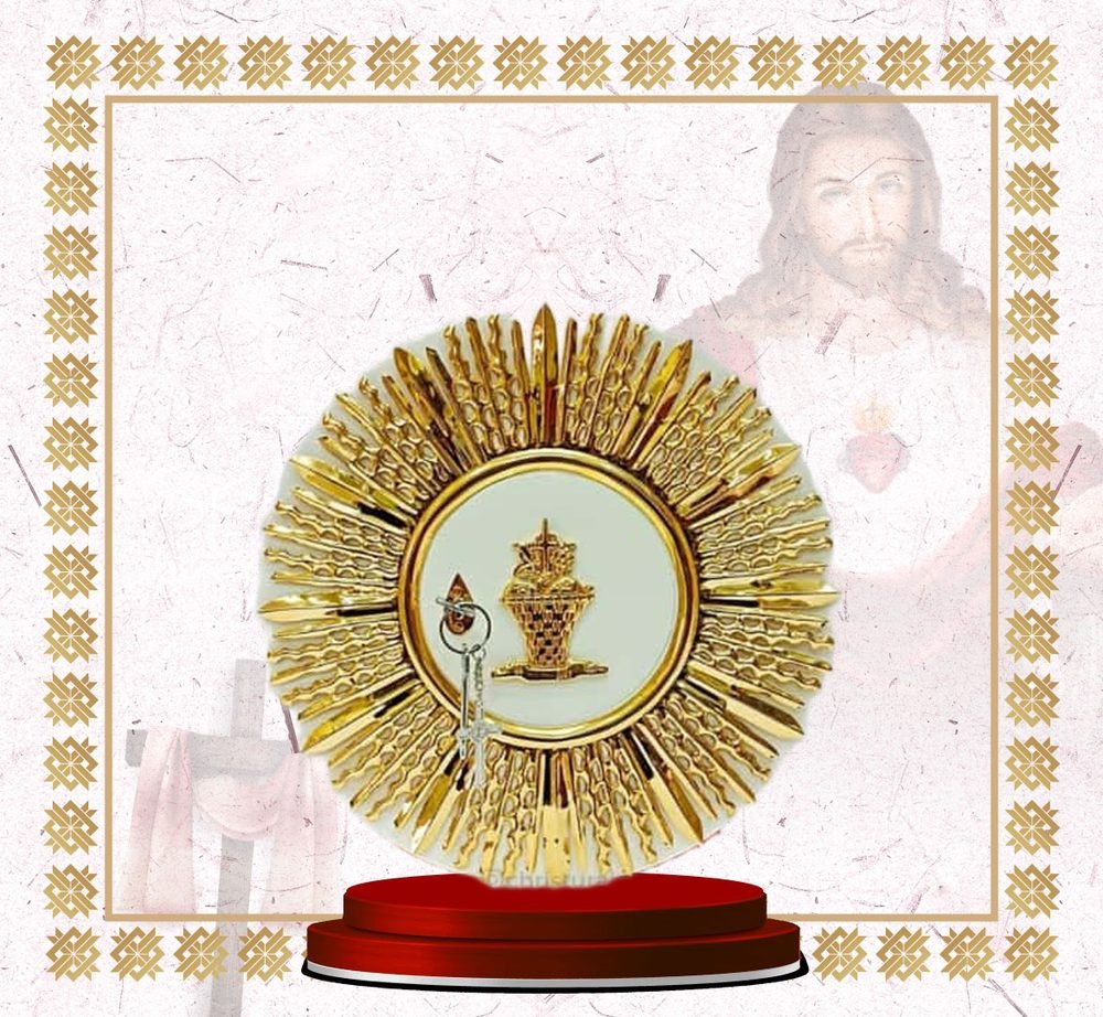 Gold Sunburst Tabernacle Door with Ciborium Motif