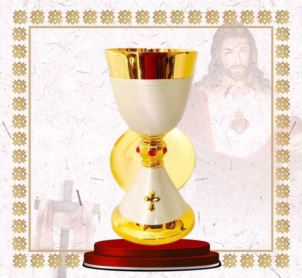 Gold and Ivory Chalice with Ruby Node