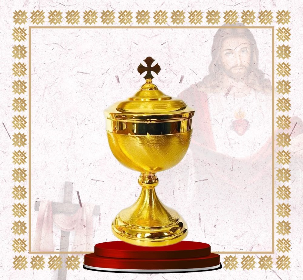 Satin Gold Ciborium with Polished Lid