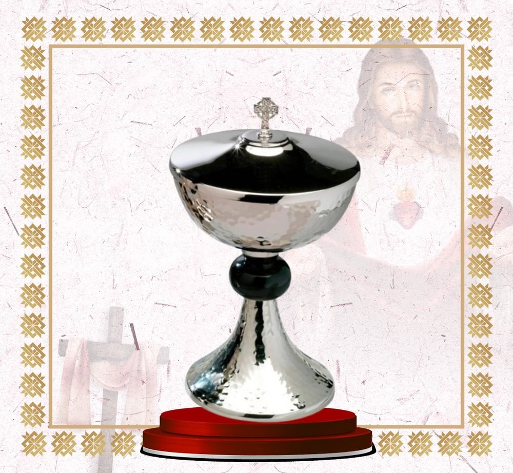 Hammered Nickel Ciborium with Celtic Cross