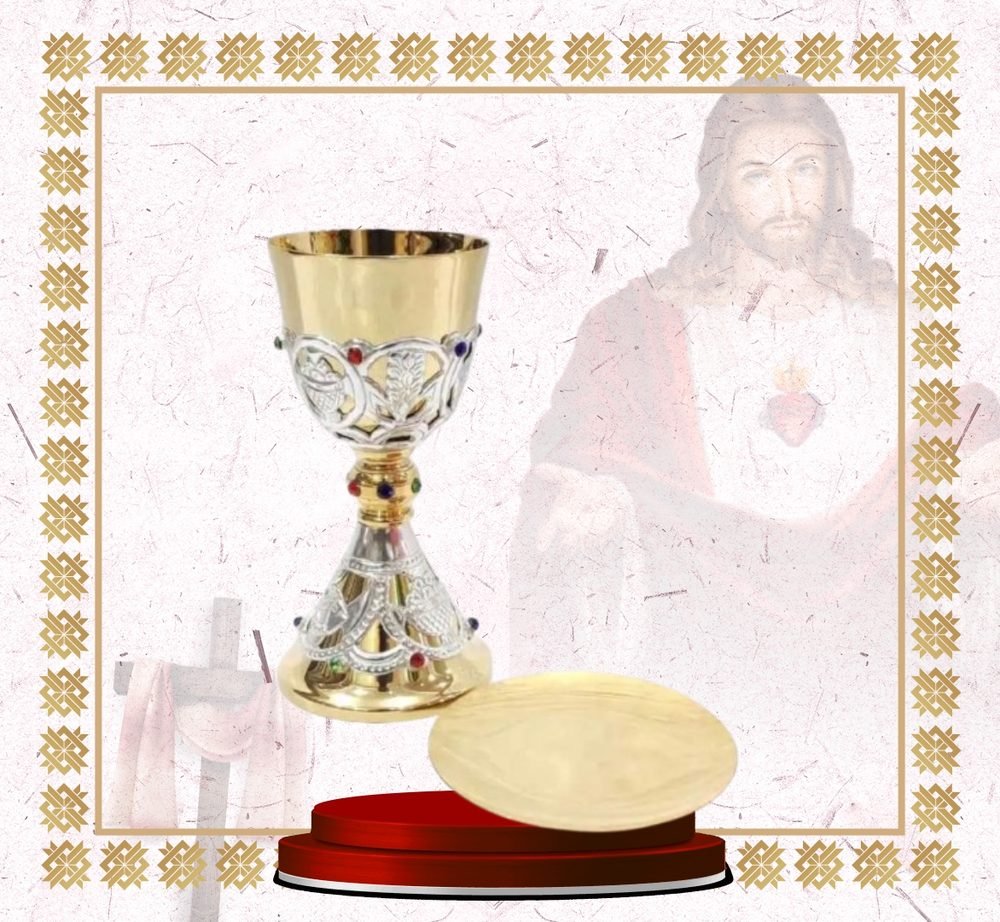 Gold Chalice with Silver Openwork Bowl and Paten