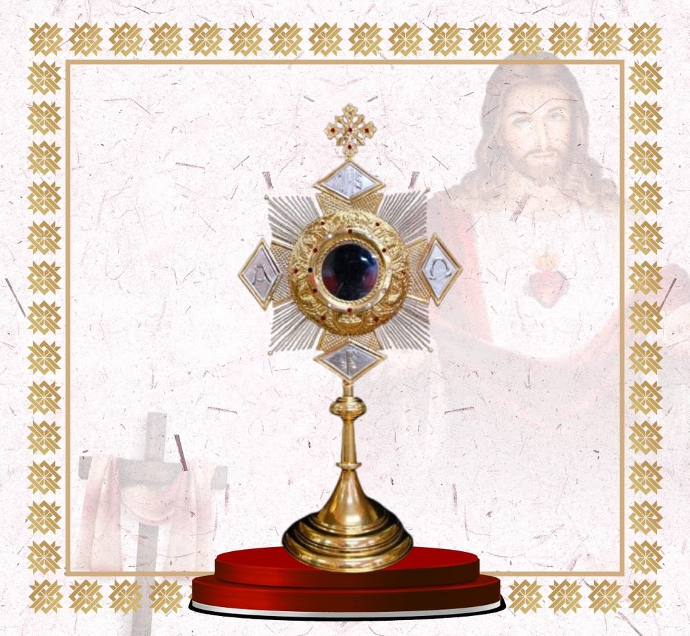 Cross-Form Monstrance with Amethyst Centre