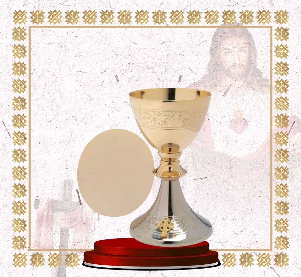 Gold and Silver Engraved Chalice and Paten