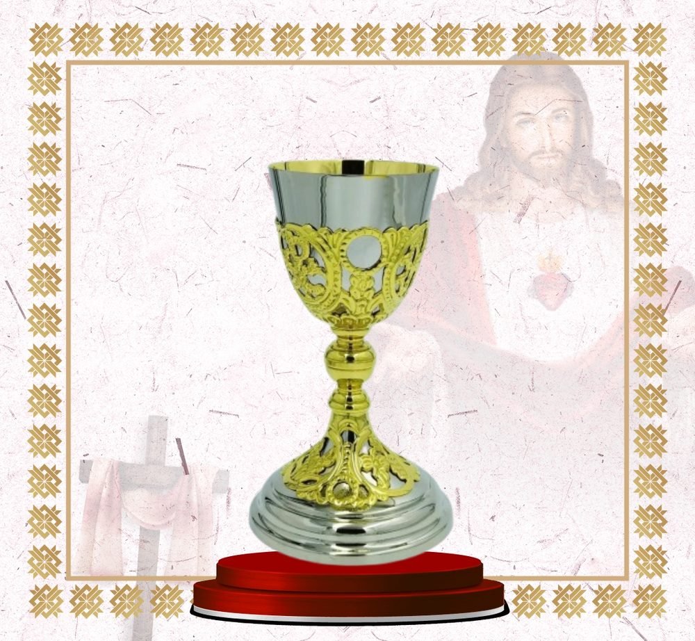Silver Chalice with Gold Filigree Overlay and Paten