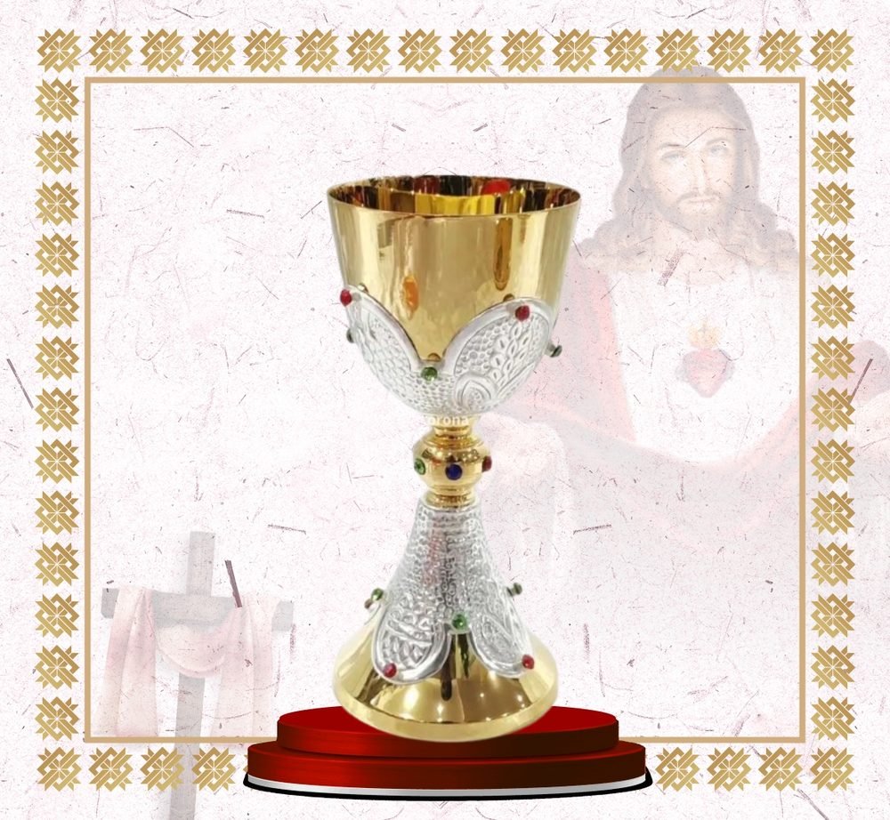 Gold Chalice with Silver Filigree Panels