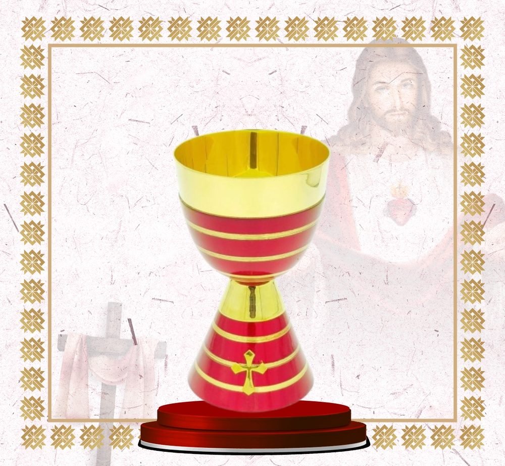 Gold Chalice with Crimson Enamel Bands