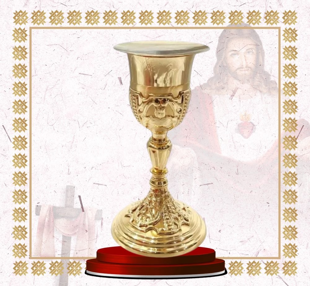Ornate Gold Chalice and Paten Set