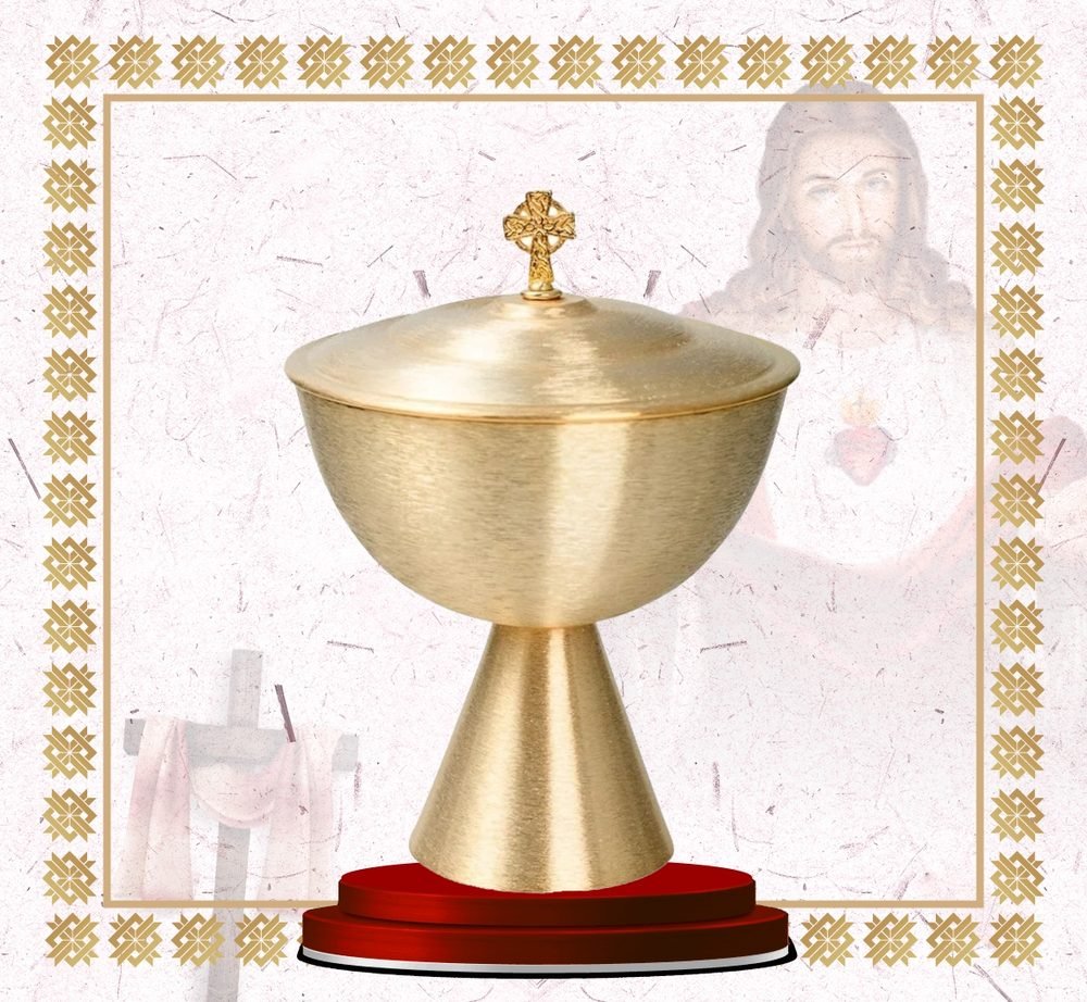 Satin Gold Ciborium with Celtic Cross