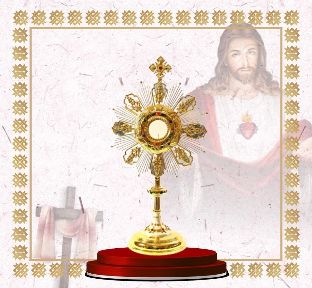 Gold Monstrance with Jewelled Petal Rays