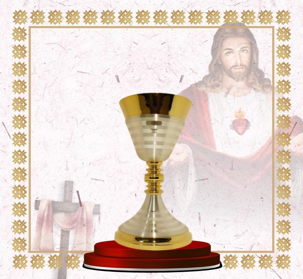 Gold and Ribbed Silver Chalice with Gold Foot
