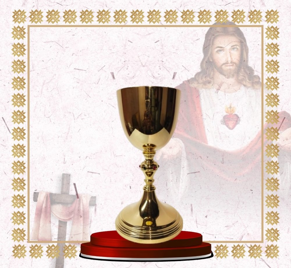 Polished Gold Chalice with Double Knop Stem
