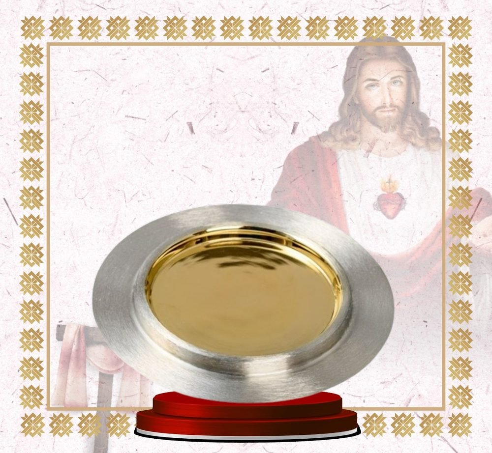 Gold Paten with Brushed Silver Rim