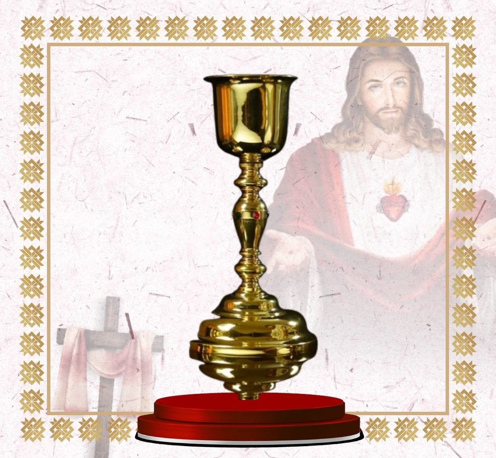 Ornate Gold Chalice with Embossed Foot