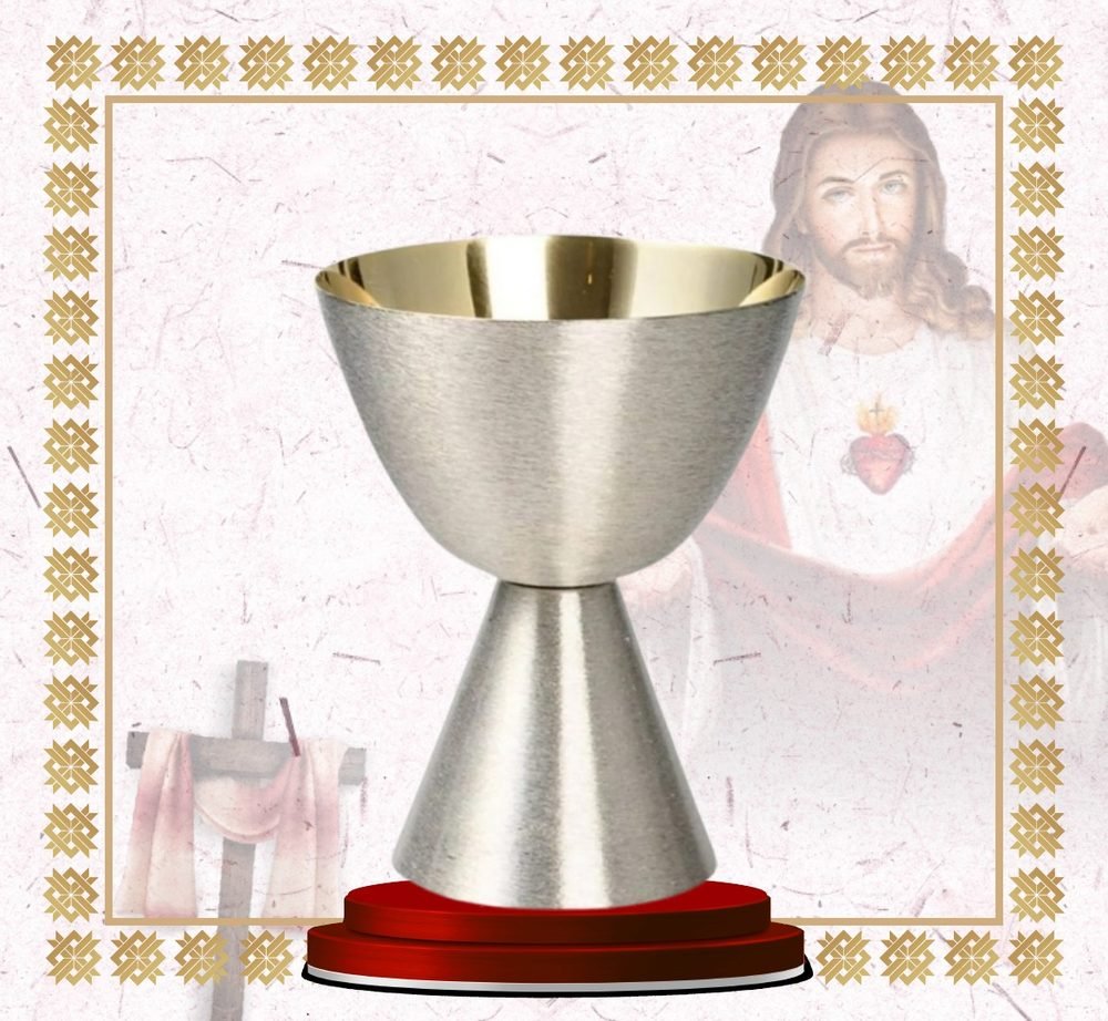 Brushed Silver Chalice with Gilt Cup