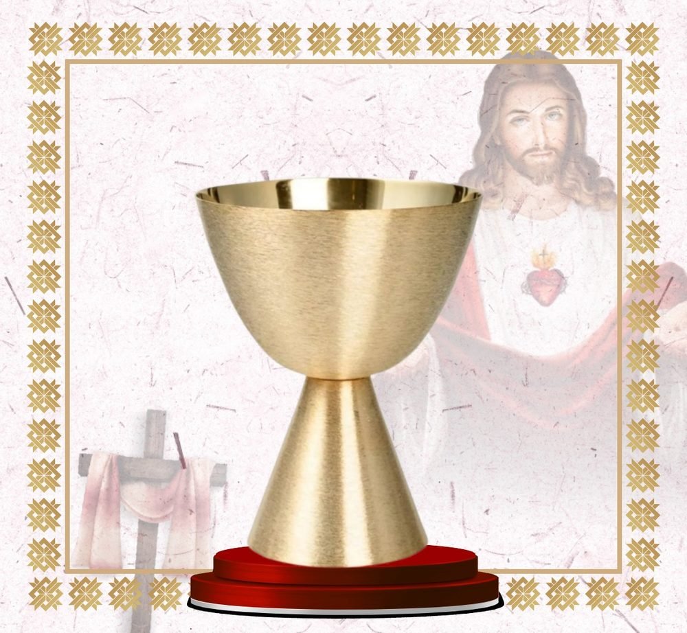 Brushed Gold Chalice with Hourglass Foot