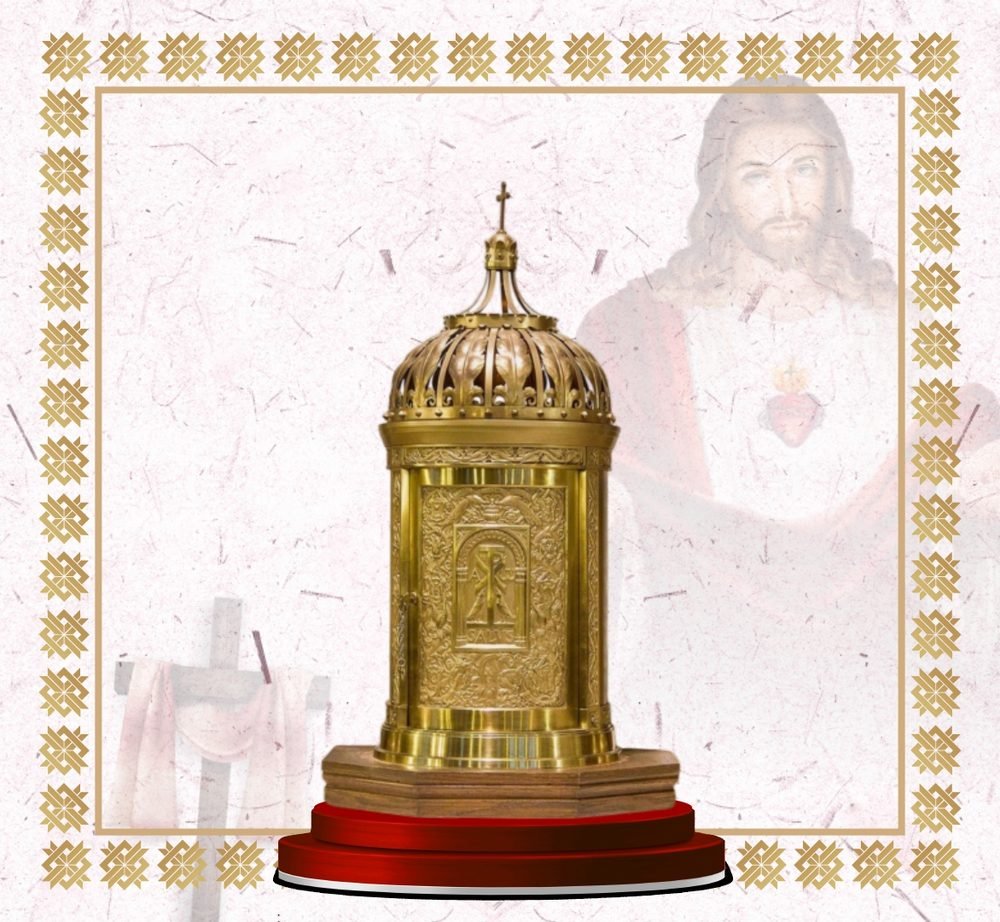 Engraved Brass Domed Tabernacle