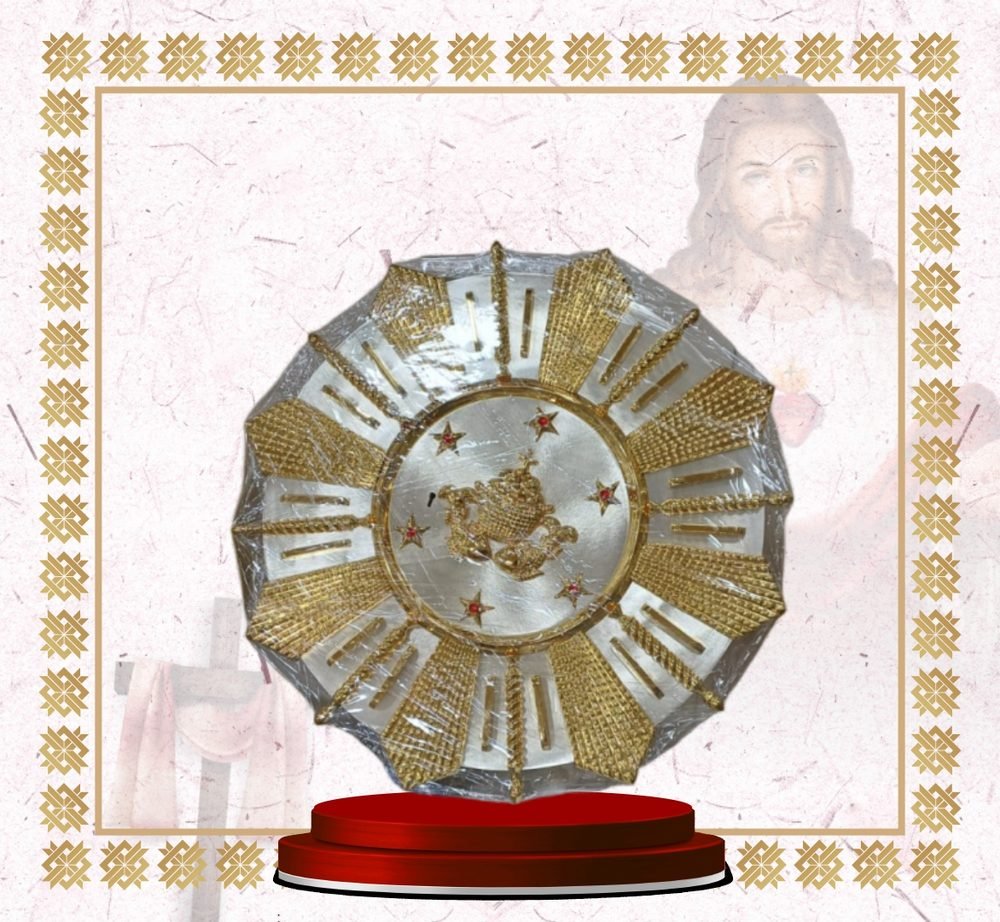 Silver Sunburst Backplate with Red Stars