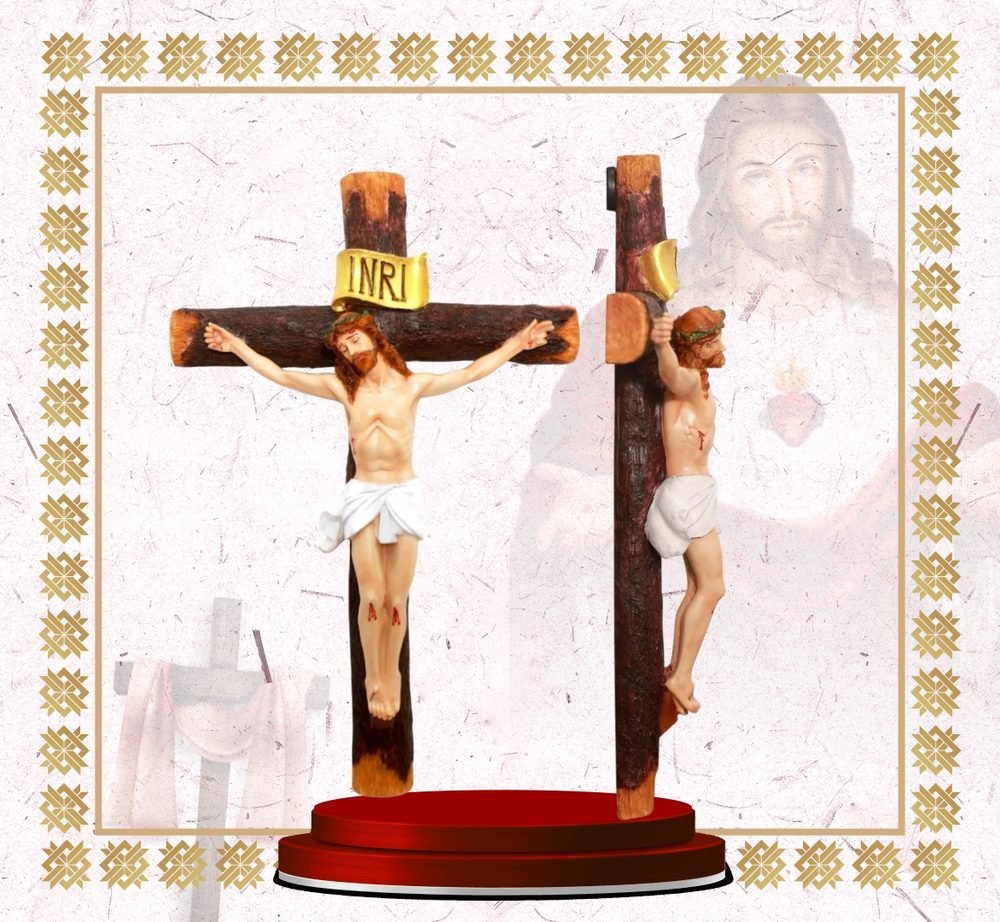 Wooden Crucifix with Corpus, 18 inch