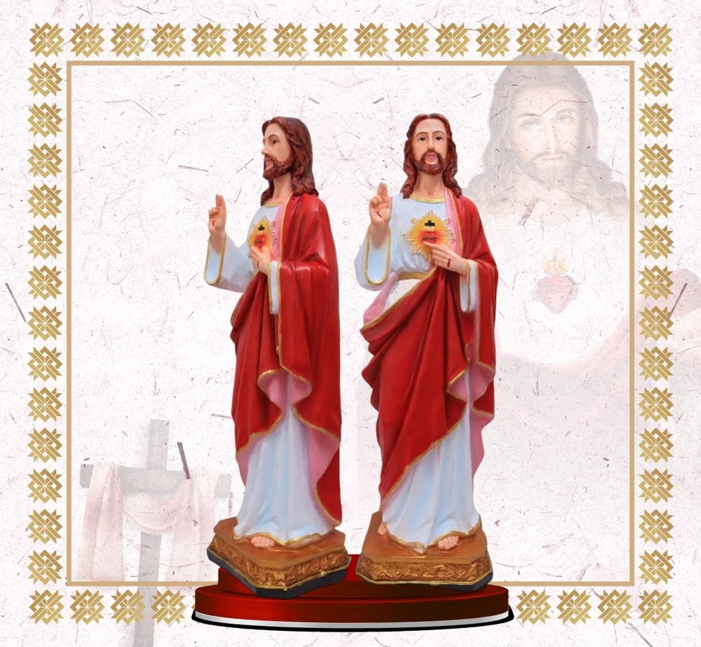 Sacred Heart of Jesus Statue, 24 inch, Crimson