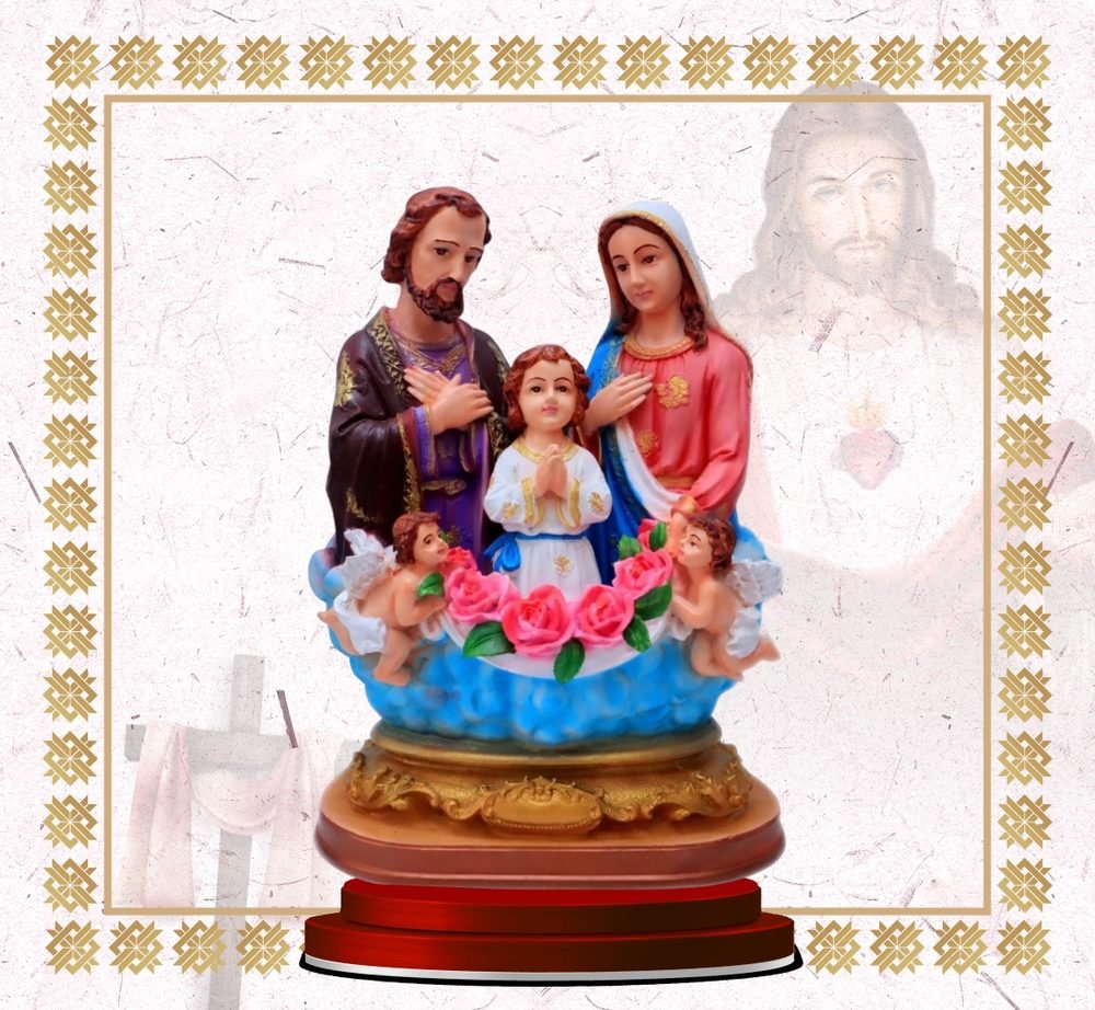 Holy Family with Cherubs, 12 inch