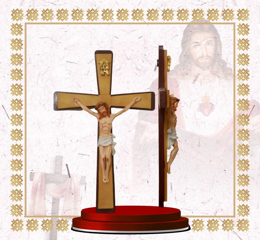 Wooden Crucifix with Corpus, 19 inch
